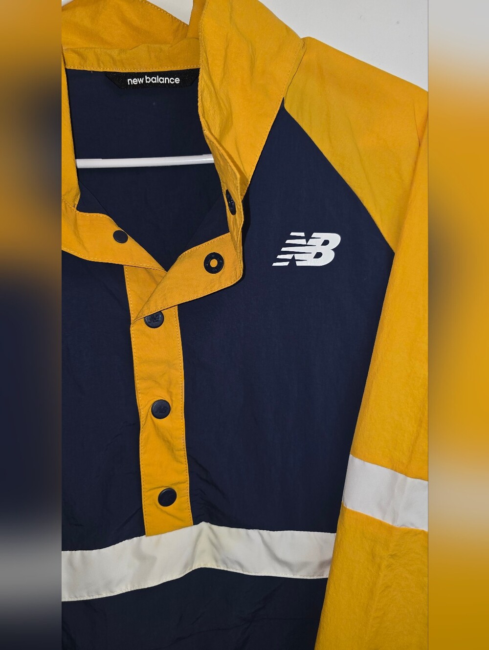 Vintage New Balance Pullover Windbreaker Jacket Men’s M Blue Yellow - Picture 3 of 7